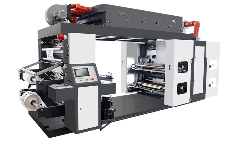 4 Colors High Speed Flexo Printing Machine With Double Rewinding