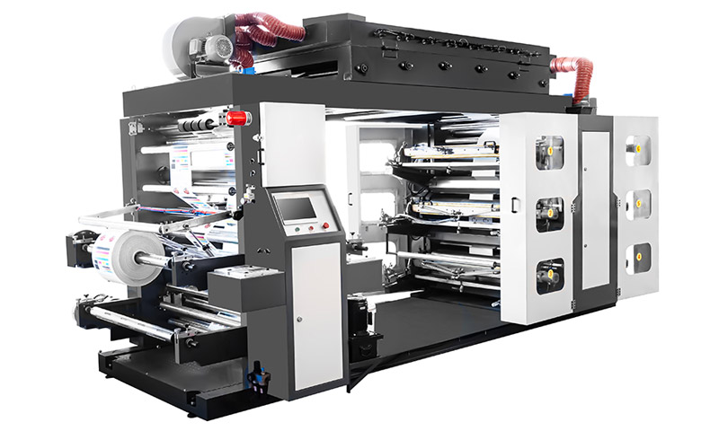 6 Colors High Speed Flexo Printing Machine With Double Rewinding